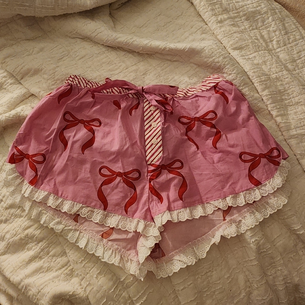 Holiday Pink Lace Shorts